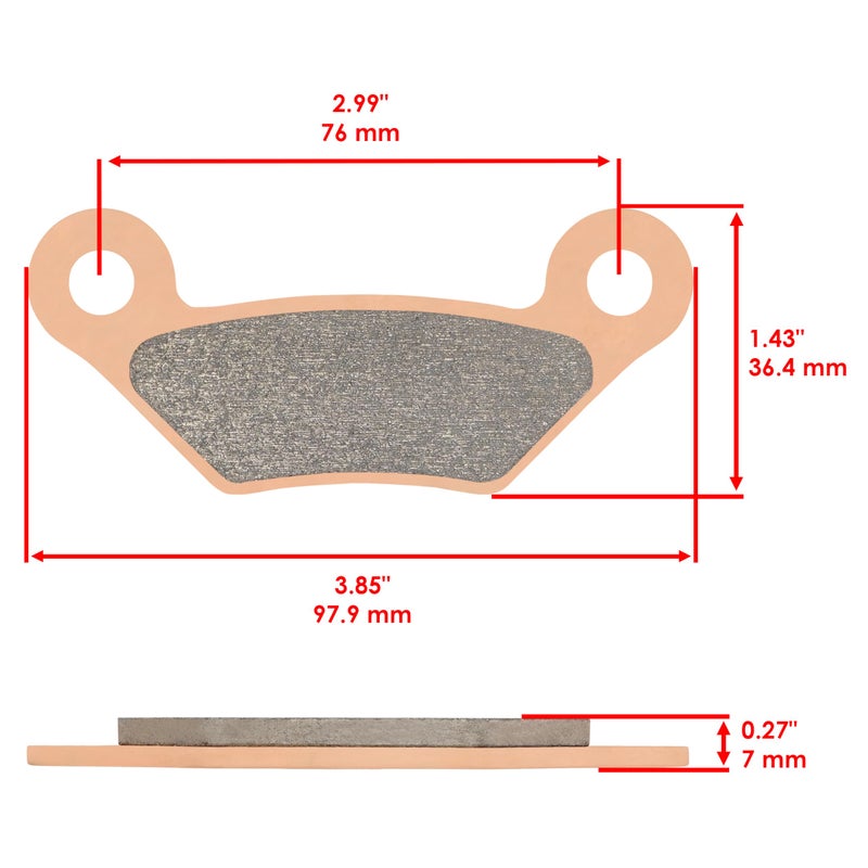 Caltric 4 Front Rear Brake Pad Compatible with John Deere Xuv Gator 620I Gas/Xuv Gator 850D Diesel - Image 2